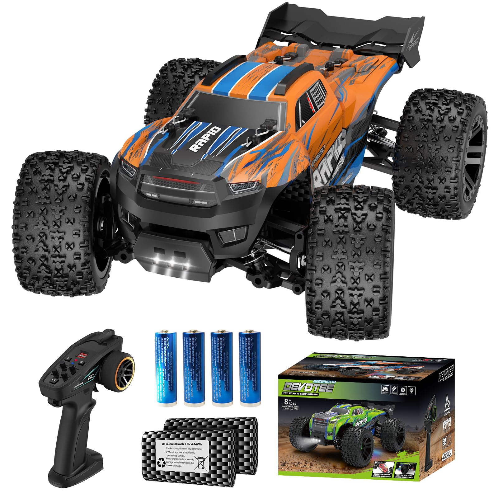 Photo 1 of Nikuku Remote Control Car, High Speed All Terrain Off Road Fast RC Cars with 2.4 GHz,1:20 Scale Max 38 KPH 4WD Waterproof Electric RC Truck Toys, Christmas Birthday Gifts for Adults & Teen Boys