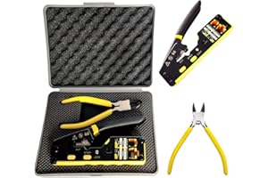 GAOBIGE Gaobgie Rj45 pass Through Crimp Tool Kit, Cat6 Cat6A Cat5 Cat5e Ethernet Crimping Tool Kit with a 8P/6P Pass Through Ethernet Crimper, a Wire Cutter (Yellow)