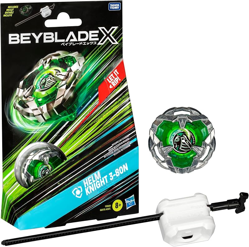 Hasbro Beyblade X Helm Knight 3-80N Starter Pack Defense Top Launcher