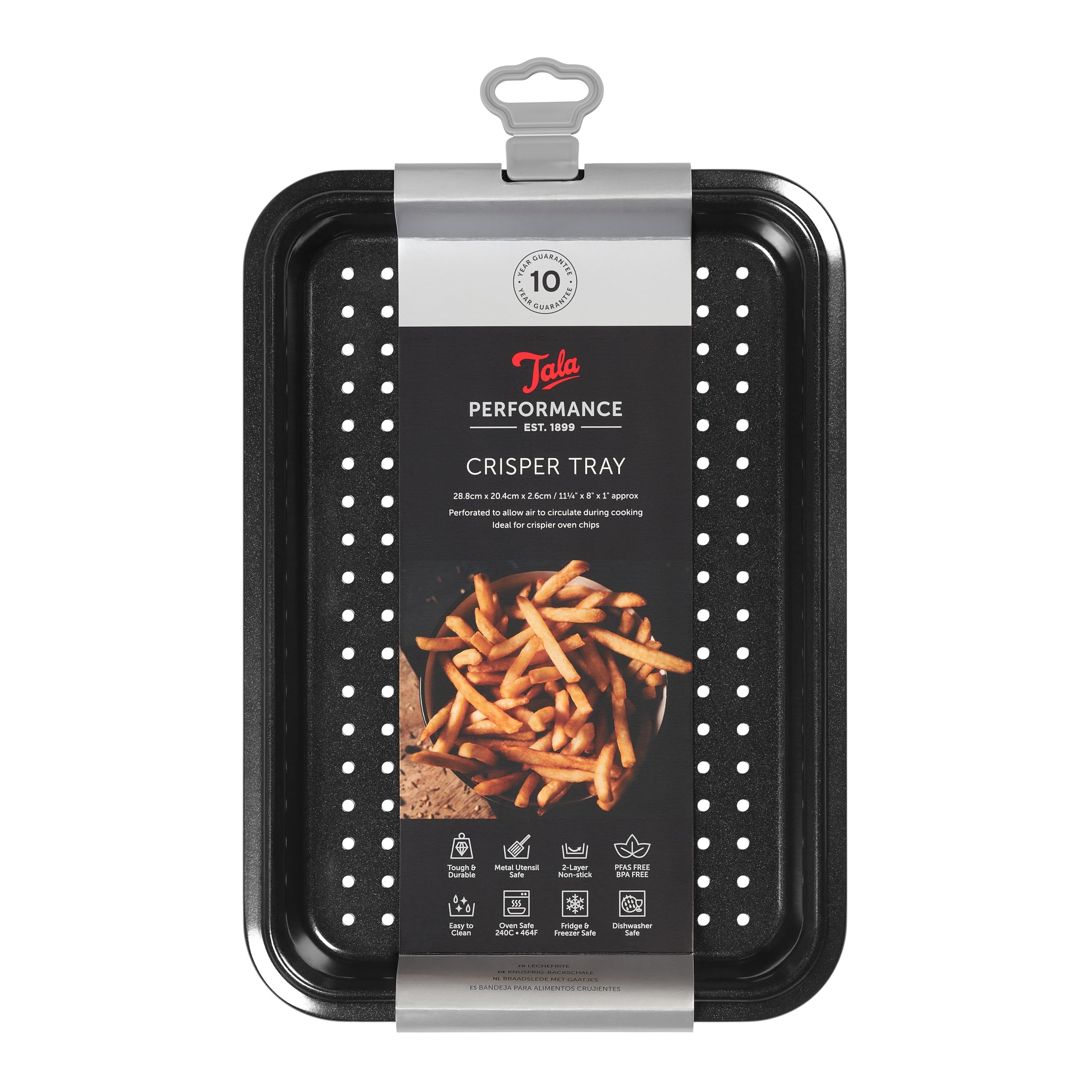 Tala Performance Crisper Baking Tray - Perforated, Non-Stick Professional Gauge Carbon Steel with Eclipse Non-Stick Coating Tray for Roasting, Baking, and Warming Small Portions 28 x 20 x 2.6cm — image 1