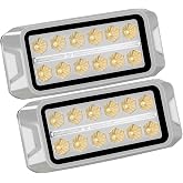 Agrieyes W38S Amber LED Beacon Lights, Emergency Strobe | Strobe Flashing, w/ Position Light, for Truck, Rescue, Ambulance, Construction, Vehicle