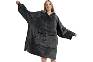 Krifey Wearable Blanket Hoodie, Oversized Sherpa Fleece Sweatshirt with Giant Pocket, Birthday Gifts for Women, Warm Christmas Gift for Mom, Sister