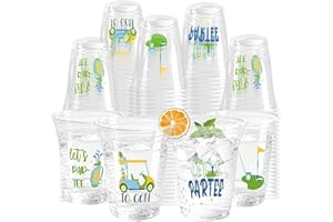 KOPOOEOE 100 Pack Blue Golf Plastic Cups 12 oz Green Golf Ball Disposable Cups Spring Party Favor Drinking Beverage Cup for S