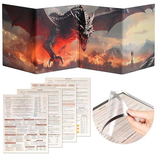 Grajar DND Customizable DM Screen 5e with 4 Panels for US Letter Paper ...