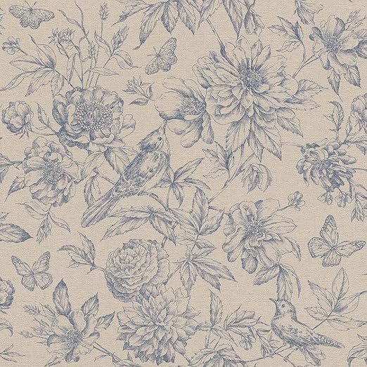 Télécharger gratuitement Images Rasch 449471 Florentine Ii Papier Peint Intisse Motif Floral Bleu actualisé par