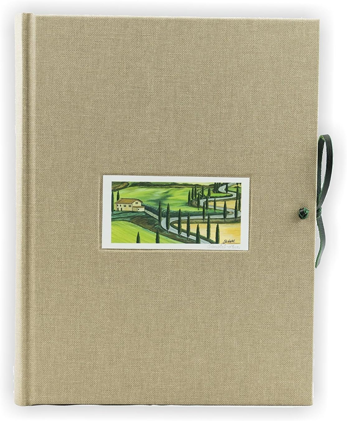 Photo Album Bound in Canvas, Beige, H30xL24, Home Collection, Hand Made in Italy by Legatoria Toscana, Tuscan Handcrafted