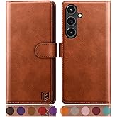 SUANPOT Compatible with Samsung Galaxy S25 Plus Wallet case with RFID Blocking Credit Card Holder,Flip Book PU Leather Protective Cover Women Men for Samsung S25 Plus Phone case Light Brown