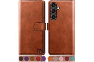 SUANPOT Compatible with Samsung Galaxy S25 Wallet case with RFID Blocking Credit Card Holder,Flip Book PU Leather Protective Cover Women Men for Samsung S25 Phone case Light Brown