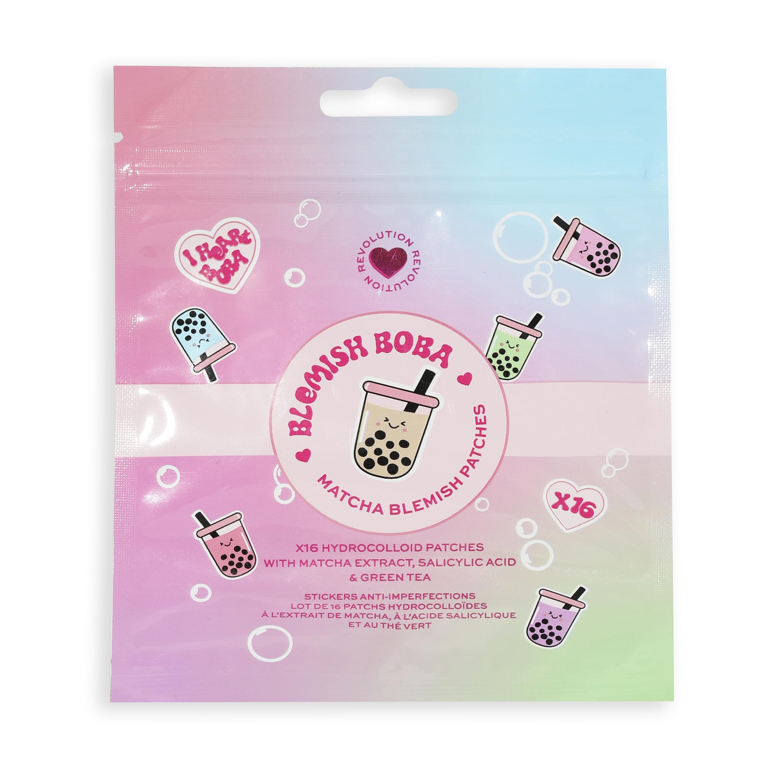 I Heart Revolution Bubble Tea Salicylic Blemish, Patches, Small & Mighty With Salicylic Acid & Green Tea To Soothe Skin, Vegan & Cruelty-Free