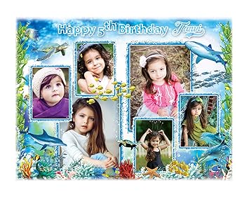 Rch Personalized Under Water Happy Birthday Banner Theme With