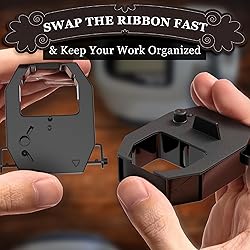 2 Pack Time Clock Durabile Black Ribbon for Amano