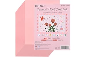 Uncle Paul 40 Sheets Romantic Pink Cardstock - 8.5'' x 11'' Double-sided Cover Card Stock 65lb Printer Paper Perfect for Scrapbooking, Crafts, Business Cards 180gsm UAP25PK040