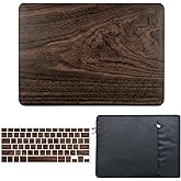 KECC Compatible with MacBook Pro 16 inch Case 2025 2024-2021 Release M4-M1 A3403 A3186 A2991 A2780 A2485 Protective Plastic Hard Shell + Keyboard Cover + Sleeve + Screen Protector, Walnut Wood