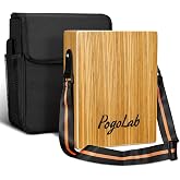 POGOLAB Travel Cajon Drum, Portable Adjustable Tone Thick Wooden Cajon with Adjustable Strap &amp; Storage Bag, Musical Hand Drum with Guitar Steel Strings, Compact Size Percussion Instrument Kit