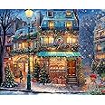 Springbok's Winter Wonderland Cafe 500 Piece Jigsaw Puzzle is a Picturesque Holiday Scene of a Cosy Cafe in The City