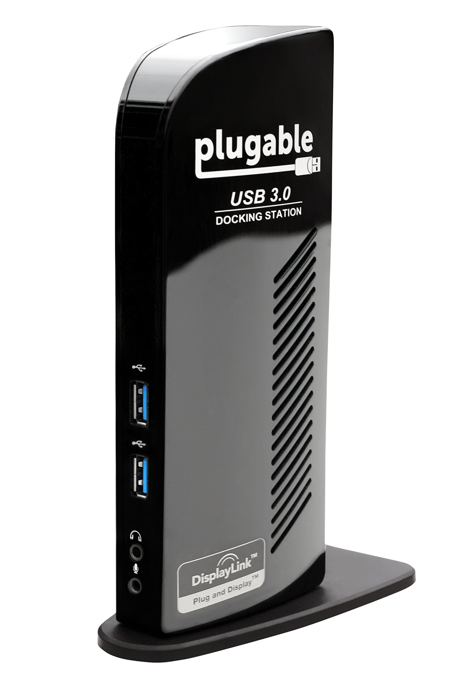 Plugable USB 3.0 Universal Laptop Docking Station for Windows (Dual Video HDMI & DVI/VGA, Gigabit Ethernet, Audio, 6 USB Ports) by Plugable