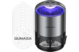 DUNAGA Automatic Fruit Fly Trap Indoor, Fly Traps Indoor for Home, Gnat Traps for House, Mosquito Traps, Insect Traps Indoor with 10 Sticky Glue Boards, Gray