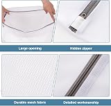FUYOAL 6Pcs Mesh Laundry Bags with Zippers 50x40cm 40x30cm White M+S view 8