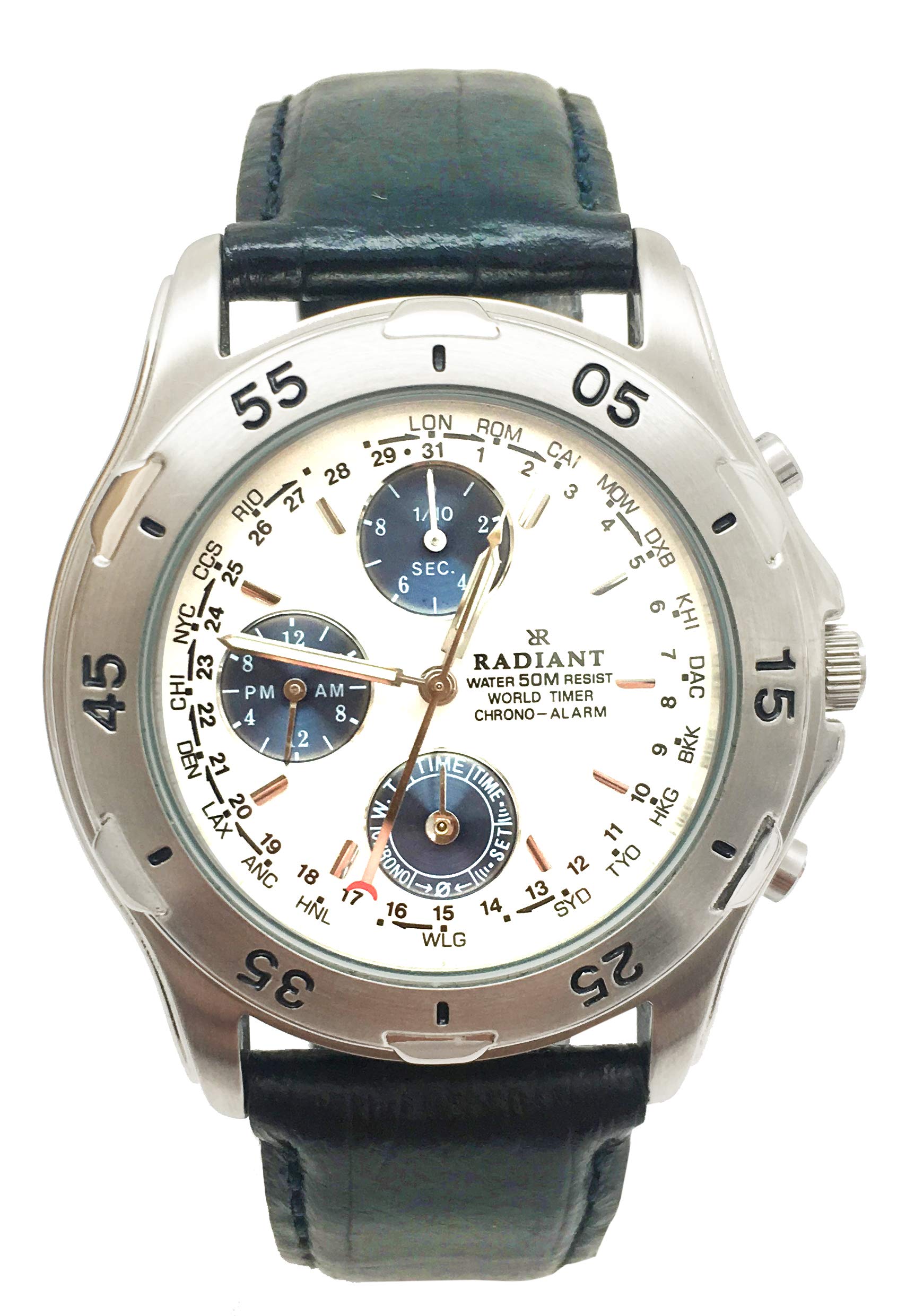 Radiant Men's Classic Analogue Quartz Watch with Leather Strap RV0002