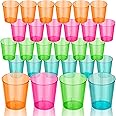 DecorRack 2 Oz Neon Shot Glasses, Plastic Shot Cup, Disposable Party Cups, Mini Cups Shot Glasses (24 Pack)