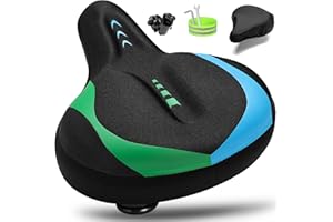 CDYWD Oversized Bike Seat for Men & Women, Comfortable Gel Padded, Extra Wide Bicycle Seat Cushion Comfort, Replacement Saddle for Peloton, Stationary Exercise Bike, Mountain Bike, Cruiser, City Bike