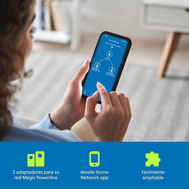 Magic 2 WiFi 6 Next Starter Kit, Adaptador WiFi Powerline, hasta 3.000 Mbps, Toma Mesh WiFi, 2X conexión Gigabit LAN, Punto de Acceso, Blanco