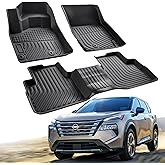 CreekT Floor Mats Custom-Fit for Nissan Rogue 2021-2026 | All-Weather Car TPE Mat Set | Front Rear Floor Liners | Automotive Interior Accessories for Protection Not for Sport Models
