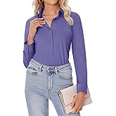 siliteelon Button Down Shirts for Women Slim fit Long Sleeve Stretch Dress Shirts Work Shirt Wrinkle Free Office Blouses