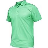 TACVASEN Mens Polo Shirts Short Sleeve Quick Dry Collared Shirt Performance Pique Polos for Athletic Tactical Golf Work