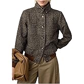 SOLY HUX Women's Elegant Jackets Plaid Button Down Blazer Casual Outerwear Business Work Suit