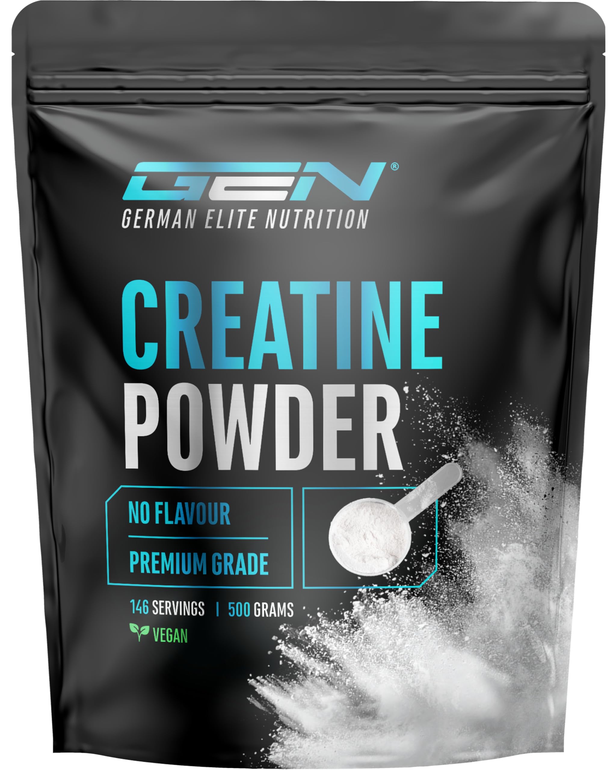 Creatin Monohydrat Pulver 500 g - Mikrofeines Kreatin Monohydrat, sehr gut löslich und hochdosiert - Ohne unnötige Zusätze - Vegan