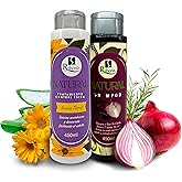 Ribon's Natural Shampoo and Conditioner Set Hair Growth – Anti-Hair Loss, Strengthening & Nourishing Formula with Onion, Rosemary & Aloe Vera – Floral Scent – 450ml Each