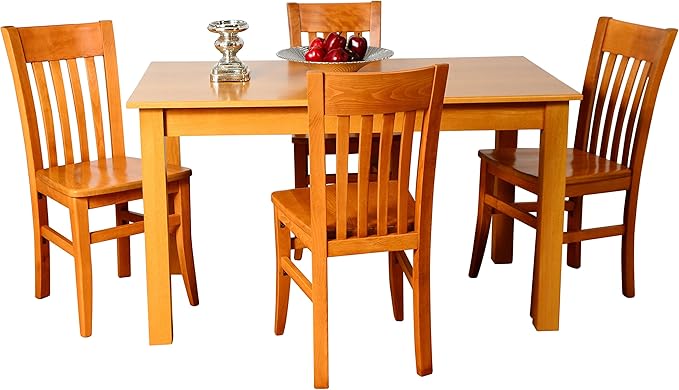 Amazon Com Beechwood Mountain 5piece Solid Beech Wood Dining Set Cherry Furniture Decor