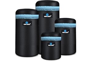 Lightdow 4pcs Pack Lens Pouch 5mm Thick Soft Neoprene DSLR Lens Bag