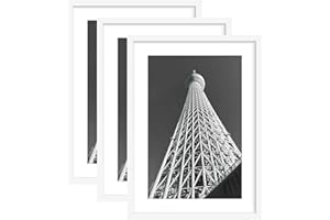 Abtgt 20x28 Picture Frame Set of 3, Display Pictures 16x24 with Mat or 20x28 Without Mat, Poster Frame for Wall Mounting Display, White