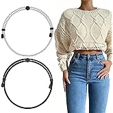 Waist Wow 2Pcs Tuck Band Tool for Women Stretchy Elastic Belts for Tucking Shirts Sweaters Adjustable Belt Crop Band for Tops