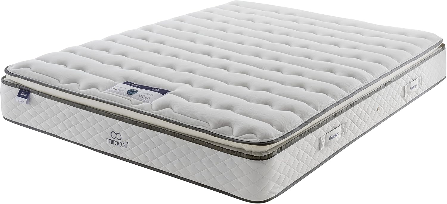 Silentnight Miracoil Luxury Pillowtop Mattress, White, King - Image 3