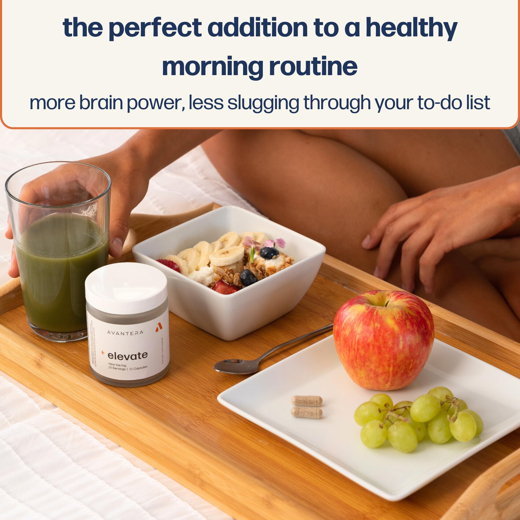 Avantera Elevate Premium Nootropic Supplement - Beat Brain Fog - Best Focus Supplements for Memory & Focus Support - Energy Without Crash - 56 Count Pills for Women & Men