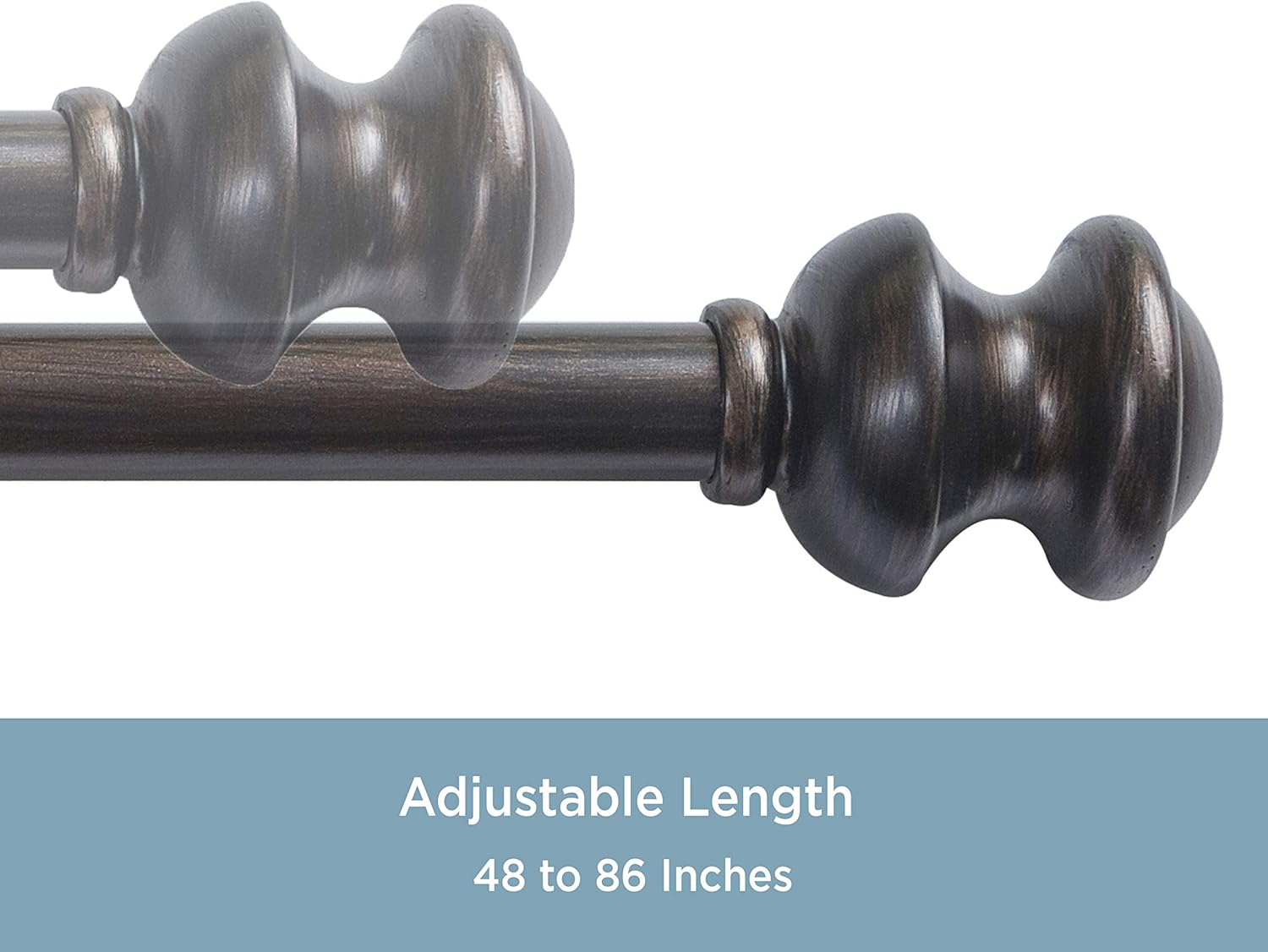 Kenney Kendall Standard Decorative Window Curtain Rod, 28-48", Brushed Nickel: Home & Kitchen