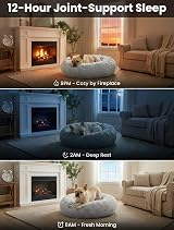 OKPOW Donut Dog Bed 60cm Calming Anti Anxiety Round Plush Pet Cushion Non Slip view 4