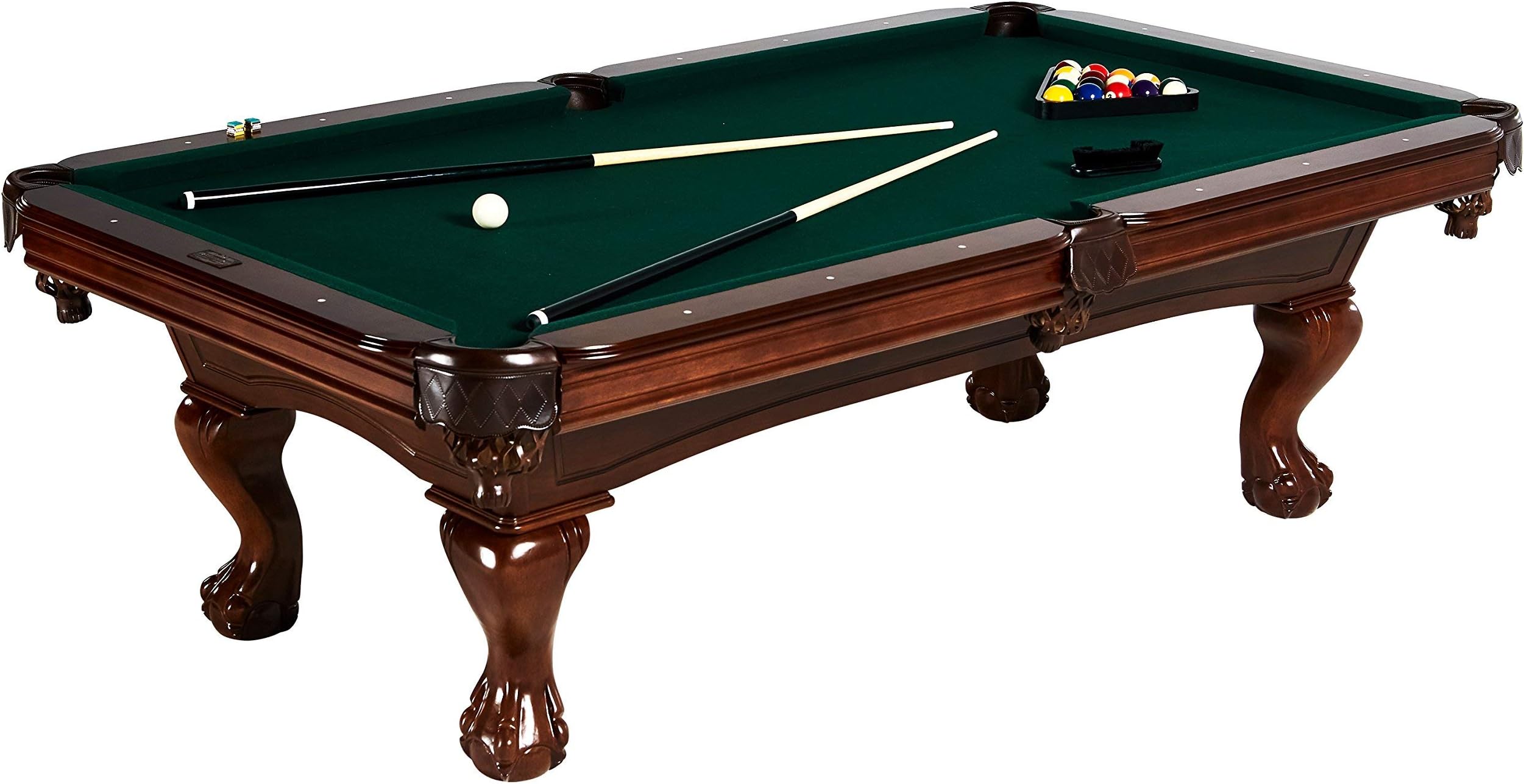 Barrington Hawthorne 100" Billiard Table Set with Cues, Rack, Balls, Brush, and Chalk (23 Pieces)