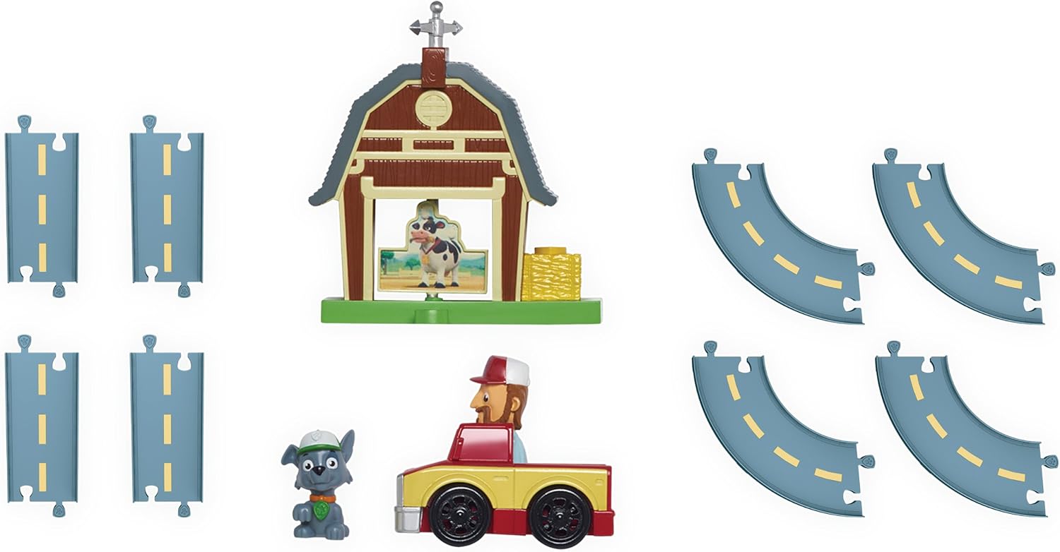 paw patrol rocky's barn rescue track set