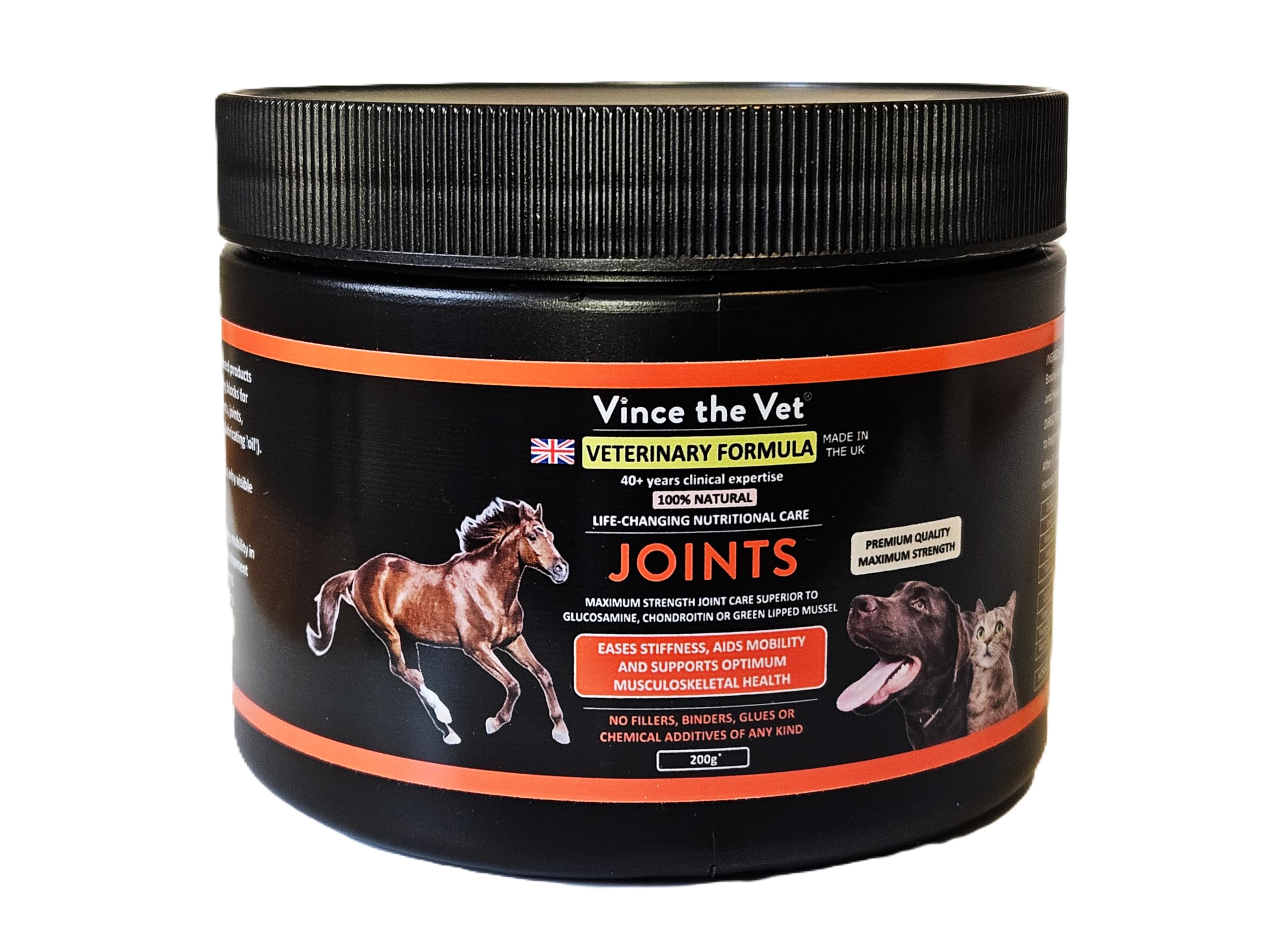 Vince the Vet - Natural Joint Support Powder for Dogs & Cats (200g), Human Grade Veterinary Formula for Mobility & Flexibility & Joint Health, Collagen, Kelp, Bromelain & Hyaluronic Acid — image 1