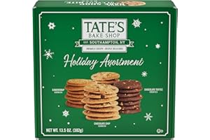 Tate's Bake Shop Holiday Cookies Holiday Gift Box, Chocolate Chip, Chocolate Toffee and Gingersnap, 13.5 oz