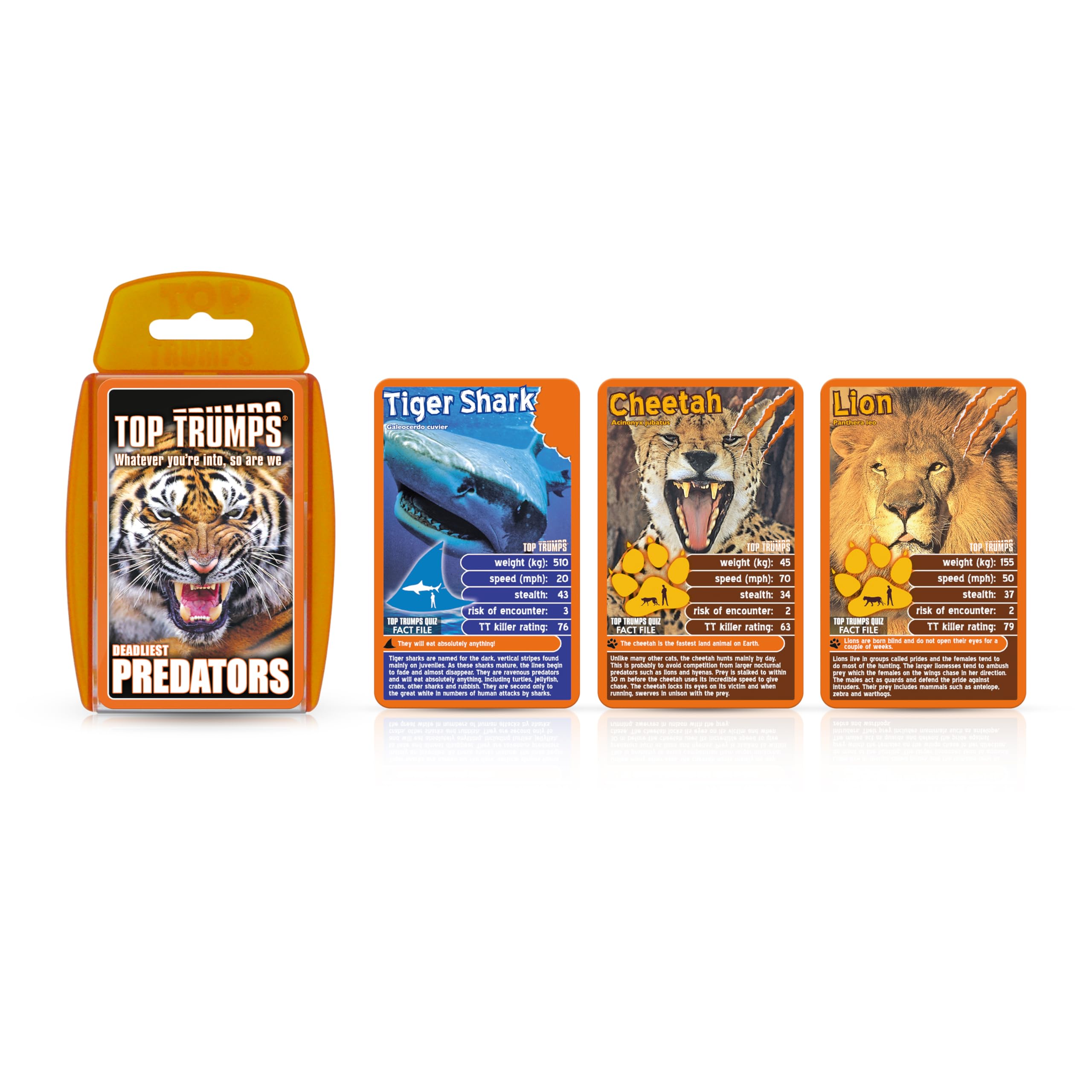 Top Trumps Deadliest Predators Classic Card Game, learn about the Great White Shark, Komodo Dragon and the King Cobra in this educational pack, gift for ages 4 plus