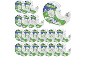 JEFURE 18Pcs Transparent Tape with Dispenser, 0.7 x 1000In Clear Tapes Dispensers, Office Tape Rolls with Dispenser Bulk, Tape Refills for Dispenser Desk for Craft, Gift Wrapping