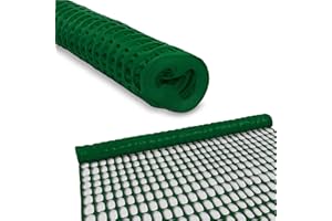BISupply 4x100 ft Temporary Fencing for Yard - Green Outdoor Plastic Construction Fencing Roll for Dogs, Garden and Events