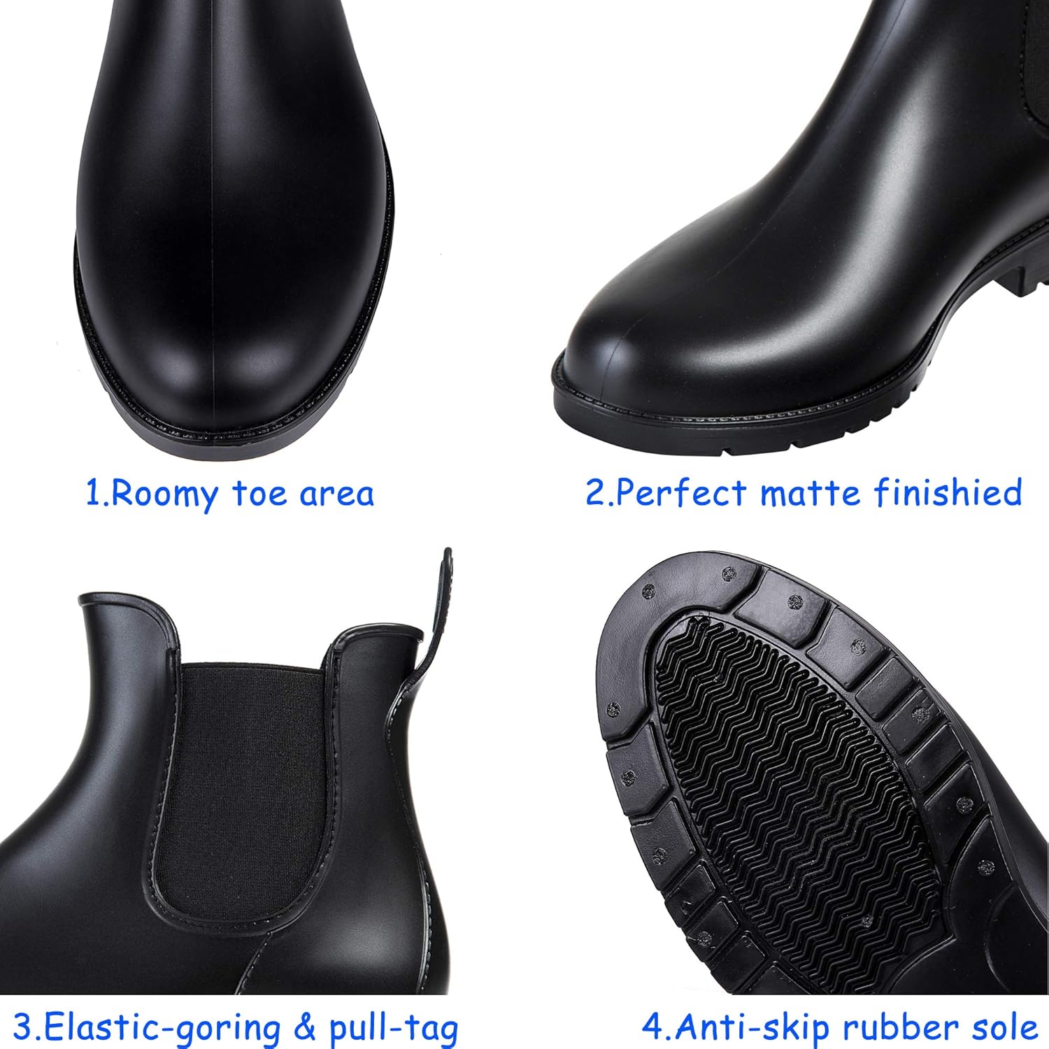  | Asgard Women's Ankle Rain Boots Waterproof Chelsea Boots | Rain Footwear