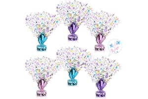 CraftyDream 6 Pcs Table Decorations Rainbow Unicorns Metallic Gleam Foil Spray Centerpieces Unicorn Model Branches Leaf Glitter Plastic Spray Table Centerpieces for Party Birthdays
