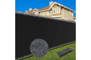 Patiobay 6X50FT Privacy Screen Fence, Heavy Duty Fencing Shade Cover, 170GSM 90% Blockage Mesh Shade Net for Wall Garden Yard Backyard (6 ft X 50 ft, Black)